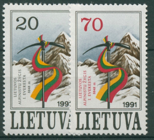 Litauen 1991 Besteigung des Mount Everest 484/85 postfrisch