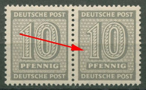 SBZ West-Sachsen Freimarken Ziffern mit Plattenfehler 131 Y w a II postfrisch