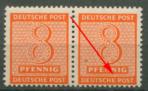 SBZ West-Sachsen Freimarken Ziffern mit Plattenfehler 130 Y w I postfrisch