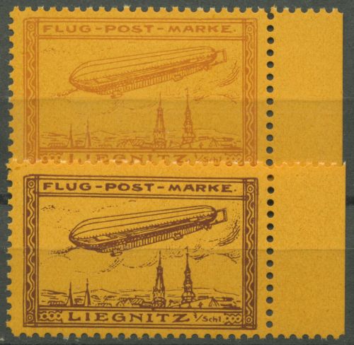 1913 Flugmarke Zeppelin-Sonderflüge Liegnitz Neudrucke 11 a+b ND postfrisch