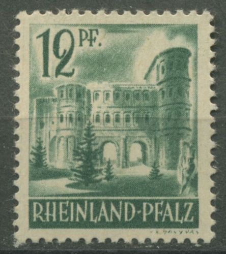 Franz. Zone: Rheinl.-Pfalz 1947 Porta Nigra Type I, Gummi grobk. 4 vw I postfr.