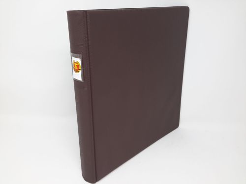 LINDNER Ringbinder ohne Kassette dunkelbraun gebraucht mit Aufkleber (Z409)