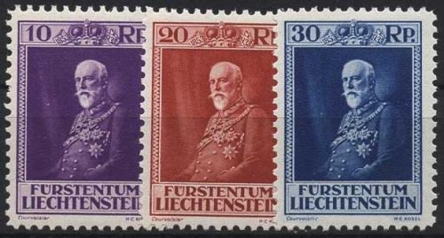 Liechtenstein 1933 80. Geburtstag des Fürsten Franz I. 122/24 postfrisch