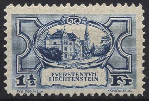 Liechtenstein 1925 Freimarke 71 postfrisch geprüft mit Befund