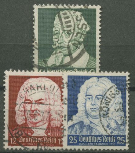 Deutsches Reich 1935 Komponisten Bach Händel Schütz 573/75 gestempelt