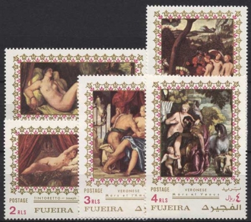 Fujeira 1972 Kunst Gemälde Aktgemälde 864/68 A postfrisch