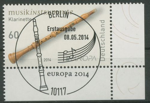 Bund 2014 Europa CEPT Musikinstrumente 3078 Ecke 4 mit ESST Berlin (E5749)
