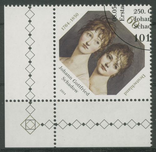 Bund 2014 Frauenporträt 3079 Ecke 3 gestempelt (E5750)