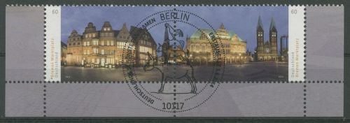Bund 2014 Panorama Bremer Marktplatz 3083/84 ZD Ecken gestempelt (E4787)