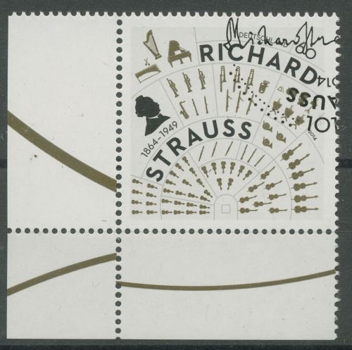 Bund 2014 Komponist Richard Strauss 3086 Ecke 3 gestempelt (E5757)
