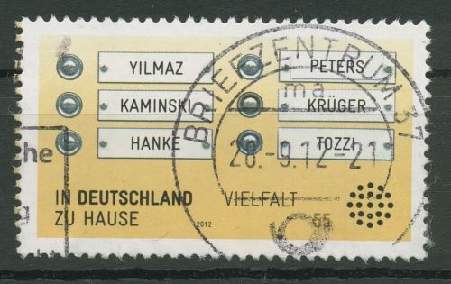 Bund 2012 Klingelschild mit Familiennamen 2941 gestempelt