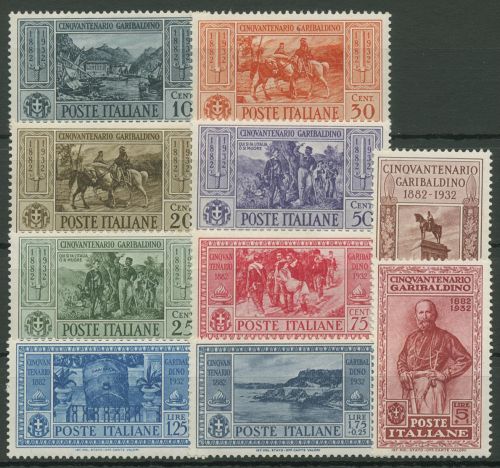 Italien 1932 Todestag v. Giuseppe Garibaldi 391/00 postfrisch, teils Gummimängel