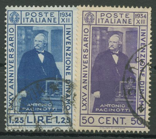 Italien 1934 75 Jahre Erfindung des elektrischen Ringankers 488/89 gestempelt