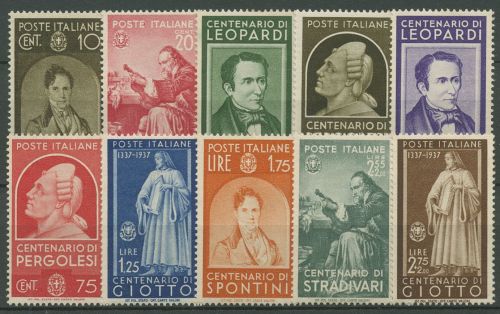 Italien 1937 persönlichkeiten Künstler 591/00 mit Falz