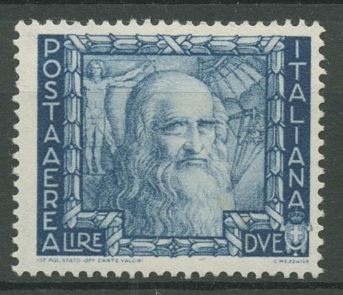 Italien 1938 Leonardo da Vinci Flugpost 617 mit Falz