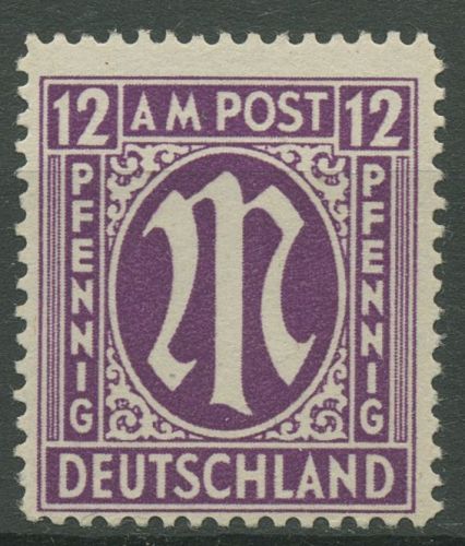 Bizone 1945 AM-POST Englischer Druck 15 b A y postfrisch
