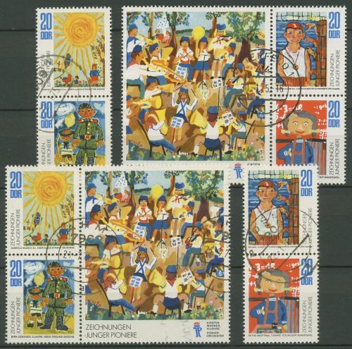 DDR 1974 Junge Pioniere 1991/94 ZD alle Kombinationen gestempelt (SG37)