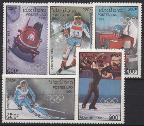 Laos 1992 Olympiade Albertville: Slalom, Rodeln, Shorttrack 1290/94 postfrisch