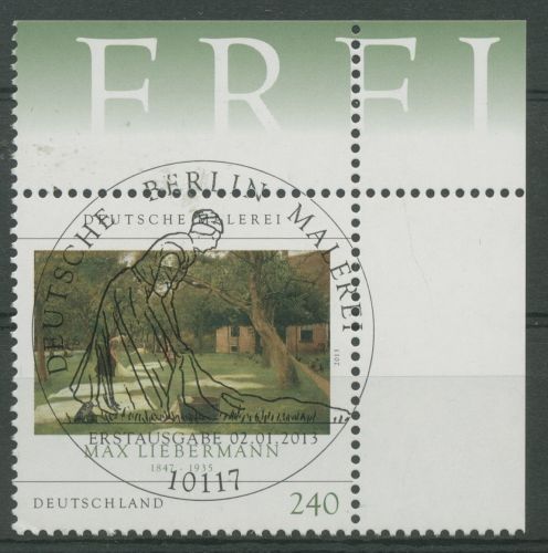 Bund 2013 Gemälde "Die Rasenbleiche" M.Liebermann 2974 Ecke 2 ESST Berlin(E5801)