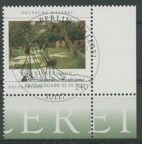 Bund 2013 Gemälde "Die Rasenbleiche" M.Liebermann 2974 Ecke 4 ESST Berlin(E5802)