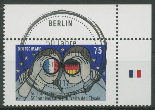 Bund 2013 Elysée-Vertrag 2977 Ecke 2 mit ESST Berlin (E5805)