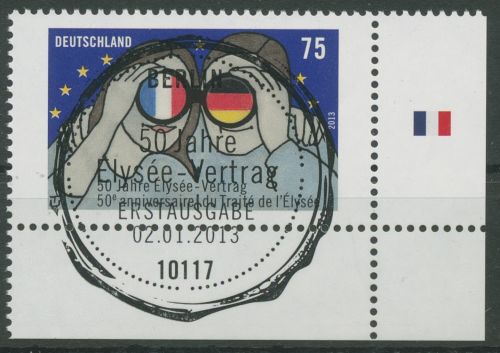 Bund 2013 Elysée-Vertrag 2977 Ecke 4 mit ESST Berlin (E5806)