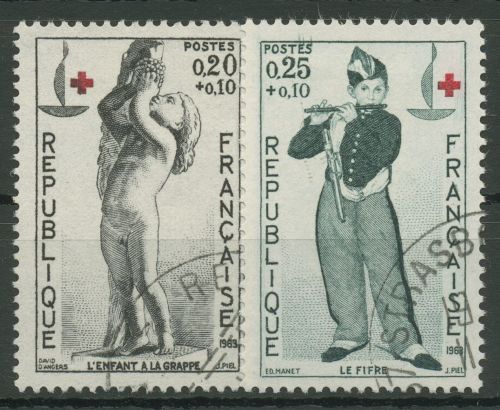 Frankreich 1963 Rotes Kreuz Gemälde 1454/55 gestempelt
