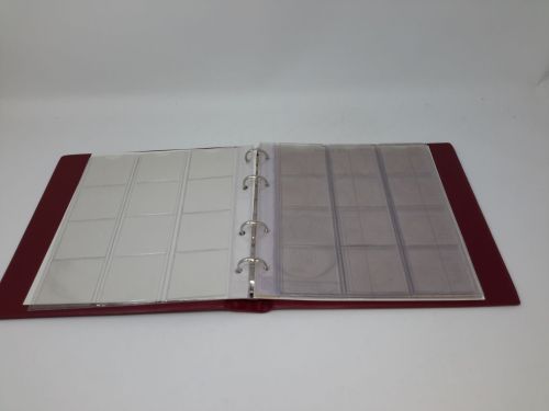 KABE Münzalbum NUMIS rot mit 5 Blättern für 60 Münzen bis 44 mm,gebraucht (ZM21)