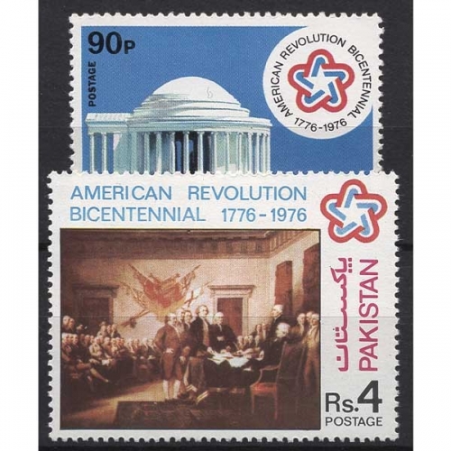 Pakistan 1976 Unabhängigkeit USA Jefferson-Denkmal Gemälde 411/12 postfrisch