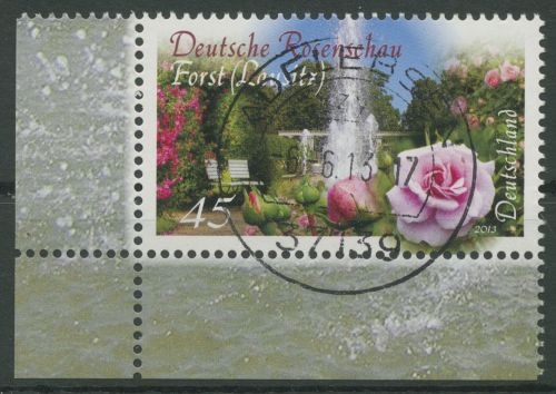 Bund 2013 Rosenschau Forst, Lausitz 3012 Ecke 3 mit TOP-Stempel (E4589)