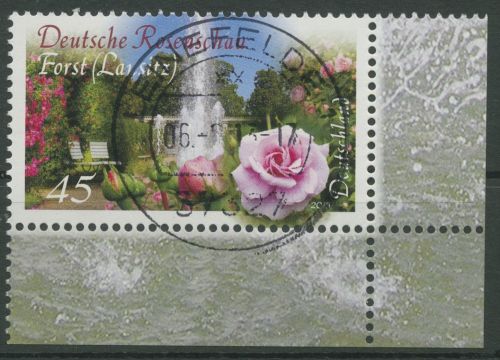 Bund 2013 Rosenschau Forst, Lausitz 3012 Ecke 4 mit TOP-Stempel (E5885)