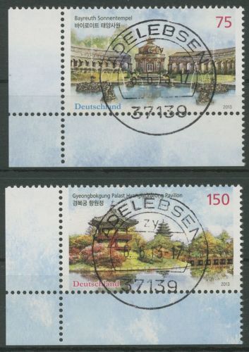 Bund 2013 Südkorea Sonnentempel 3013/14 Ecke 3 TOP-Stempel (E4590)
