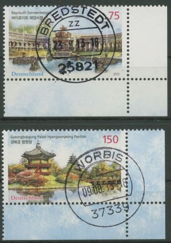 Bund 2013 Südkorea Sonnentempel 3013/14 Ecke 4 TOP-Stempel (E5887)