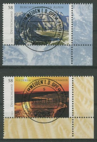 Bund 2013 Wildes Deutschland Gebirge Watt 3017/18 Ecke 4 gestempelt (E5893)