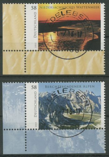 Bund 2013 Wildes Deutschland Gebirge Watt 3017/18 Ecke 3 TOP-Stempel (E4592)