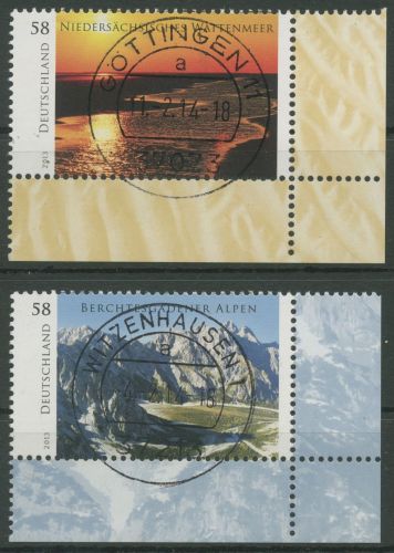 Bund 2013 Wildes Deutschland Gebirge Watt 3017/18 Ecke 4 TOP-Stempel (E5894)