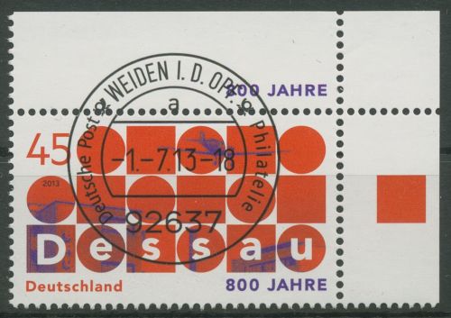 Bund 2013 Bauhaus Dessau 3019 Ecke 2 gestempelt (E5895)