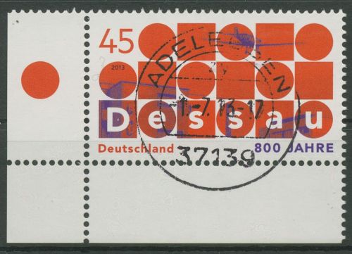 Bund 2013 Bauhaus Dessau 3019 Ecke 3 mit TOP-Stempel (E4593)