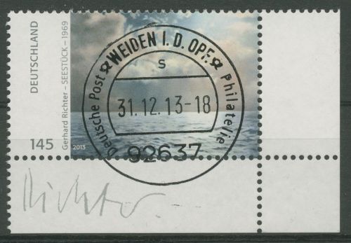 Bund 2013 Gemälde "Seestück" 3020 Ecke 4 gestempelt (E5900)