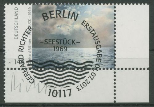 Bund 2013 Gemälde "Seestück" 3020 Ecke 4 mit ESST Berlin (E5901)