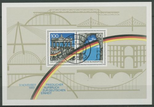 Bund 1990 Berliner Mauer Grenzöffnung Block 22 gestempelt (C98663)