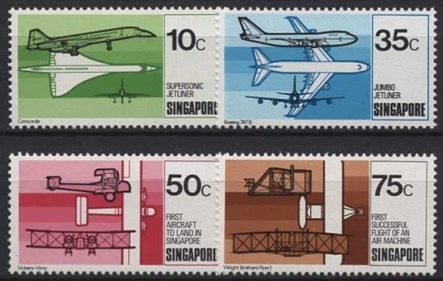 Singapur 1978 Geschichte der Luftfahrt Flugzeuge 318/21 postfrisch