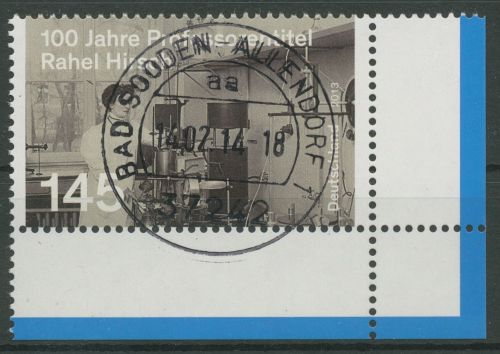 Bund 2013 Professorin Rahel Hirsch 3038 Ecke 4 mit TOP-Stempel (E5965)