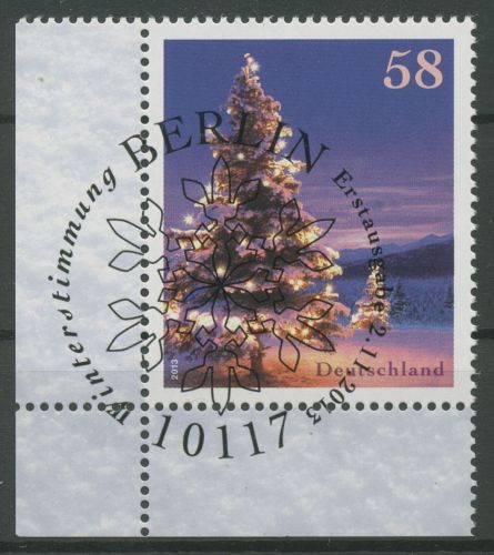 Bund 2013 Weihnachtsbaum Winterlandschaft 3039 Ecke 3 mit ESST Berlin (E5969)