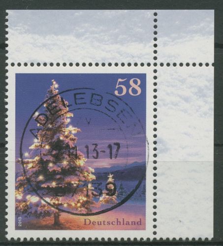 Bund 2013 Weihnachtsbaum Winterlandschaft 3039 Ecke 2 mit TOP-Stempel (E5971)