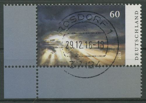 Bund 2013 Trauermarke Wolkenhimmel 3044 Ecke 3 mit TOP-Stempel (E4608)