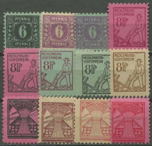 SBZ Mecklenburg-Vorpommern 1945 Freimarken 8/19 mit Falz