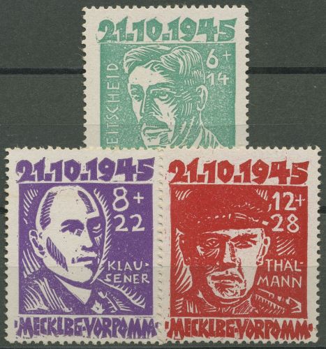 SBZ Mecklenburg-Vorpommern 1945 Opfer Faschismus 20/22 postfrisch leicht fleckig