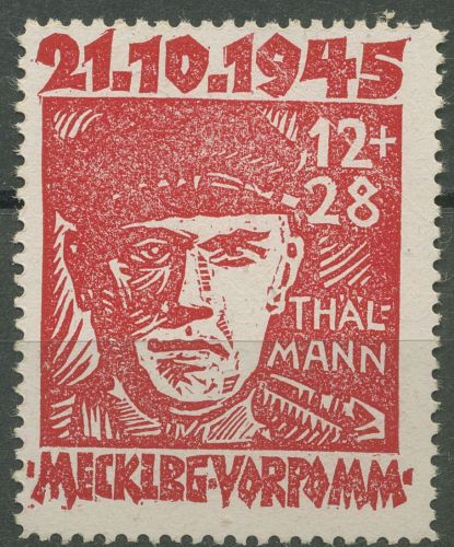 SBZ Mecklenburg-Vorpommern 1945 Opfer des Faschismus 22 a postfrisch, Knick