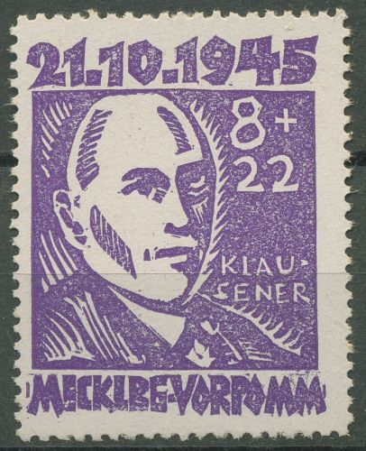 SBZ Mecklenburg-Vorpommern 1945 Opfer des Faschismus 21 postfrisch